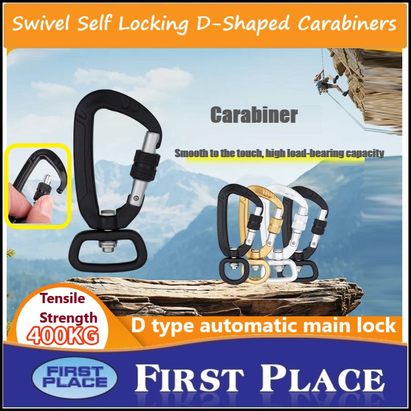 Swivel self locking D-Shaped Carabiners
