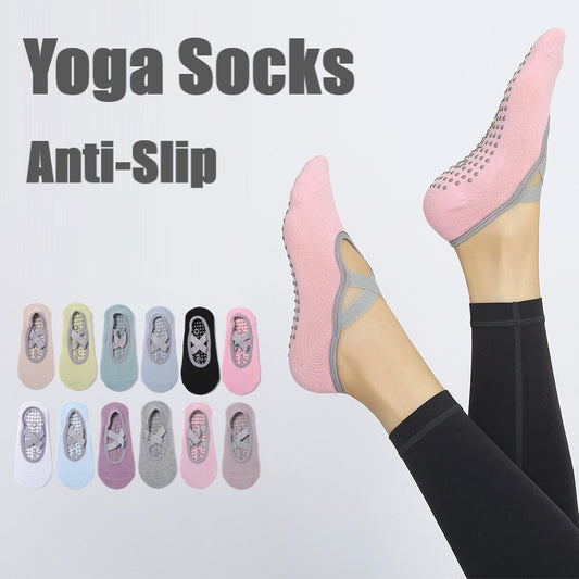 Yoga Non Slip Skid Cotton Pilates Fitness Ballet Exercise Floor Socks