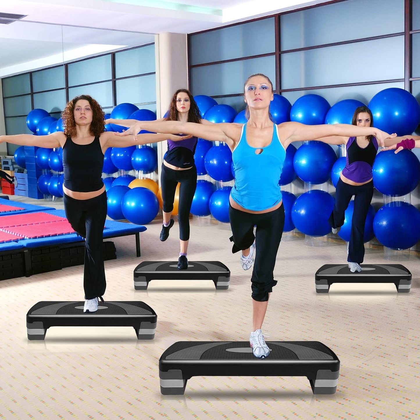 3 Levels, Aerobic Step Board, Adjustable Height 10cm/15cm/20cm, Steps Equipment for Home & Office