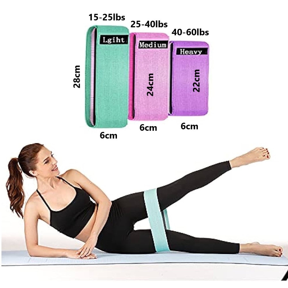 3pcs Hip Resistance Bands Set ,Style B (Different length, Different resistance value)