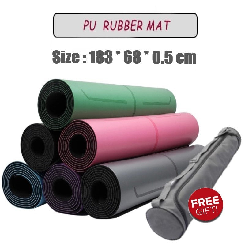 PU Rubber Yoga Mat with alignment line