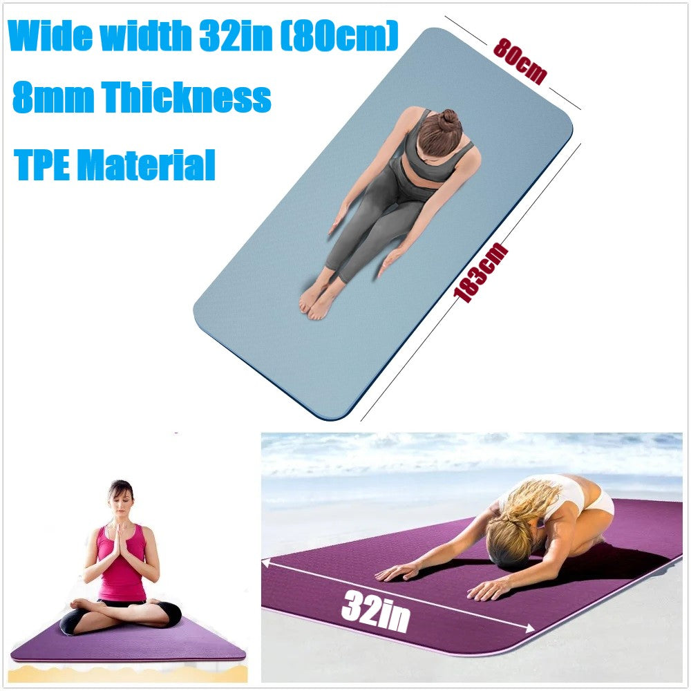 8mm Thickness ,1 color TPE Yoga Mat Wide Width