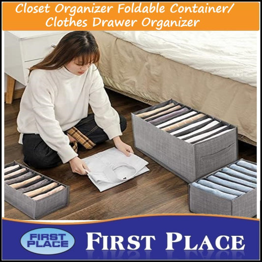 Collapsible Storage Boxes/ Closet Organizer Foldable Container/Clothes Drawer Organizer/Foldable, Wardrobe Storage Organizer Grids/Washable, Drawer Divider,(First Place)