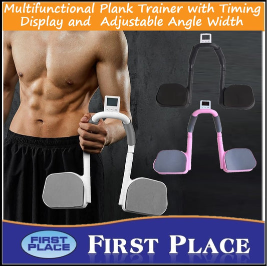 Plank Support Equipment, Multifunctional Plank core Trainer with Timer, Push-up Flat Trainer, width adjustable