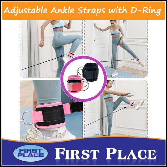 1pc  Adjustable Ankle Straps with D-Ring Foot Support Cuffs Gym Leg Strength Workouts