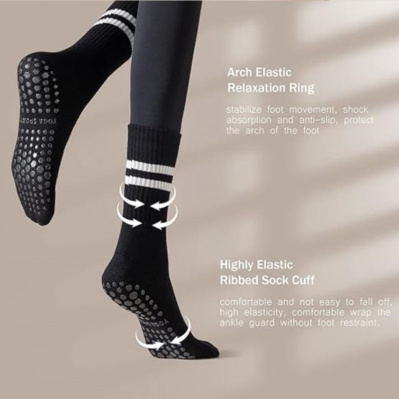 Round Head Mid-Calf Anti Slip Yoga Socks/Mid-Tube Socks/Grip Pilates Socks (SK09)