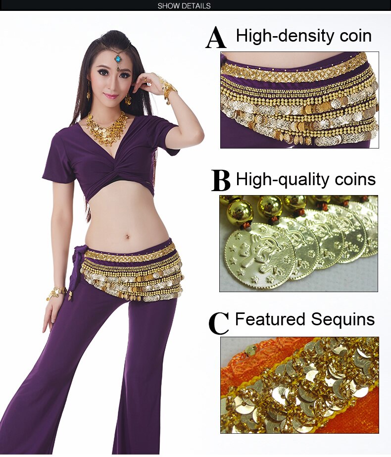 338 Coin Belly Dance Waist Chain Hip Scarf