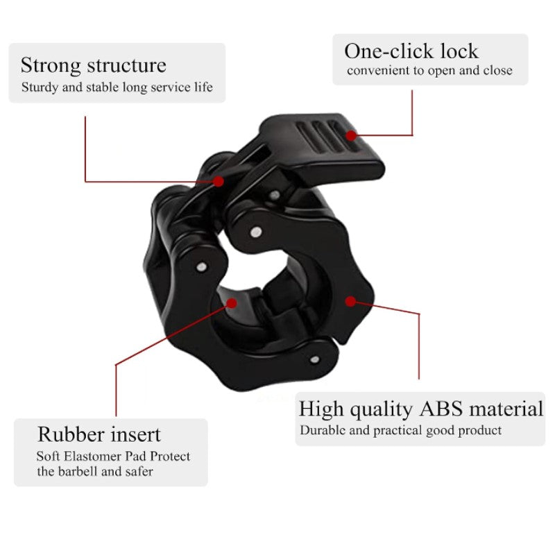 Barbell Clamps, 2 PCS Weight Lifting Bar Clips, Quick Release Barbell Collars Weight Bar Clamp for Workout Weightlifting