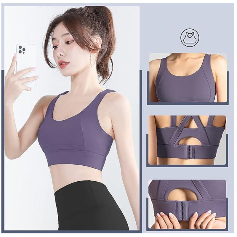 Gym Running Sports Bras For Women Tops Push Up Fitness Breathable Shockproof Active Wear Brassiere Sportswear