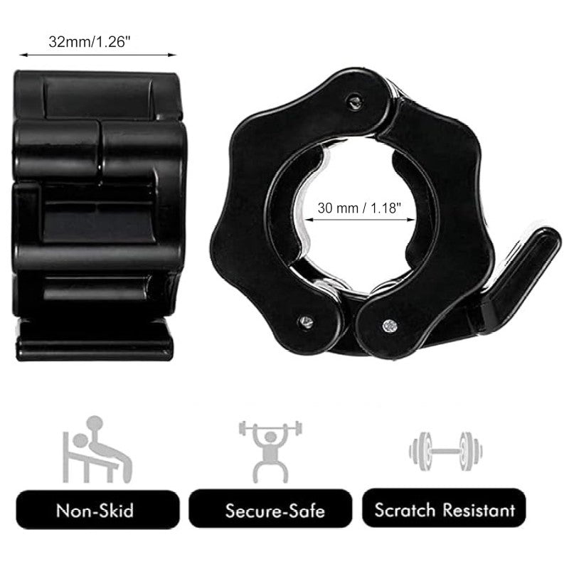 Barbell Clamps, 2 PCS Weight Lifting Bar Clips, Quick Release Barbell Collars Weight Bar Clamp for Workout Weightlifting