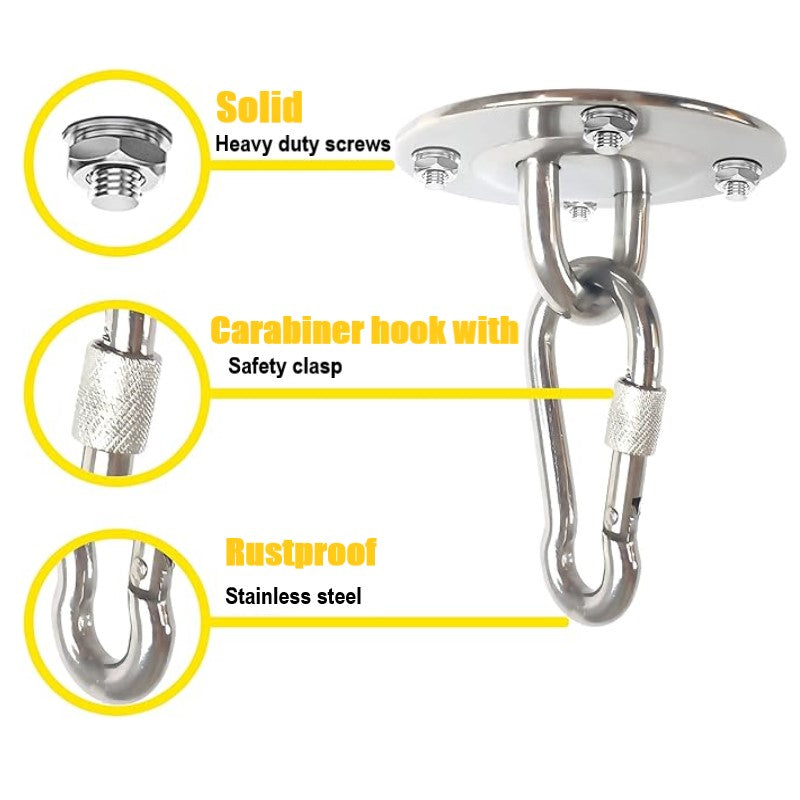 Heavy Duty Ceiling Hooks Set/Swing Hangers Hammock Hanging Chair Sandbag Swing Gymnastics Rings Hooks