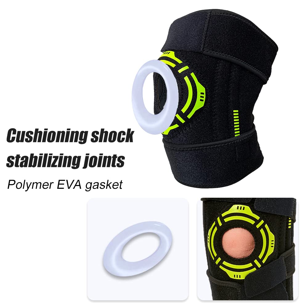1Pc Knee Brace with Side Stabilizers Patella Gel Pads Adjustable Compression Knee Support Braces for Knee Pain