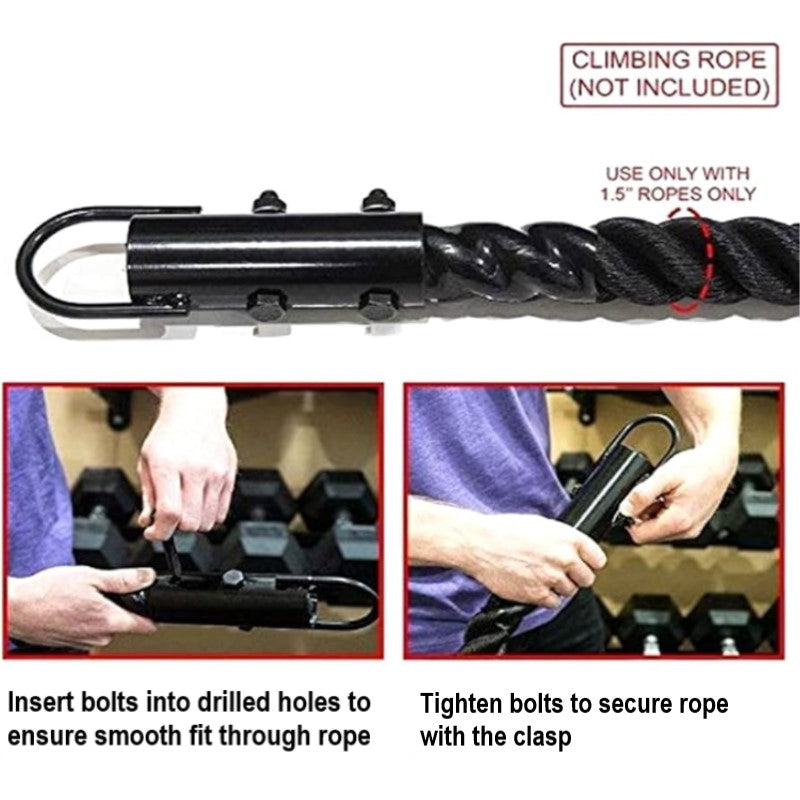 Climbing Rope Clamp Sturdy Rope Clasp for Rope Climb for Fitness Workout Gym
