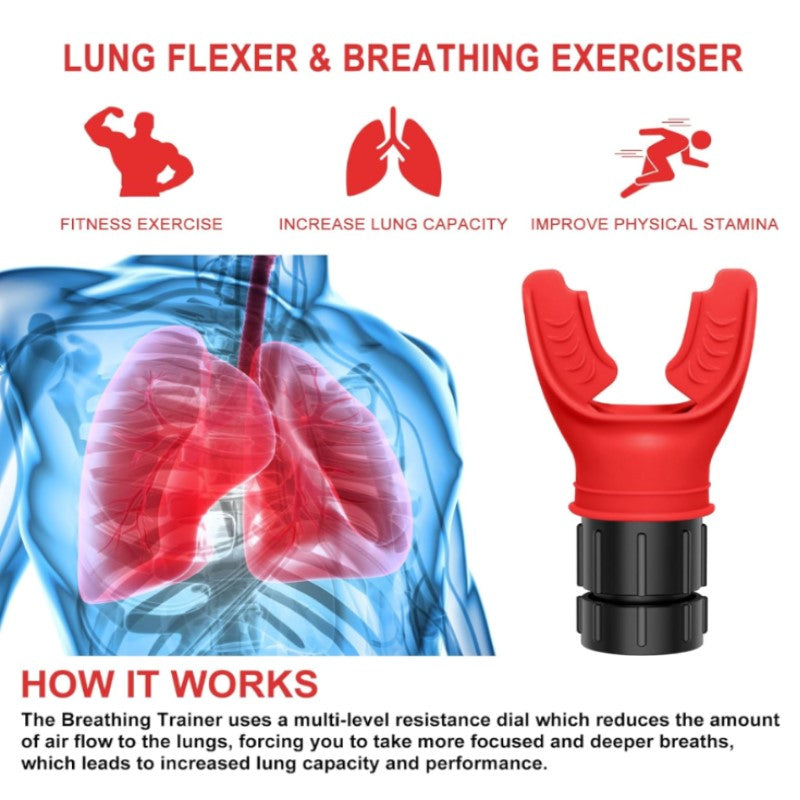 Breathing Trainer with Adjustable Resistance, Increases Lung Endurance and Capacity, Respiratory Training Device