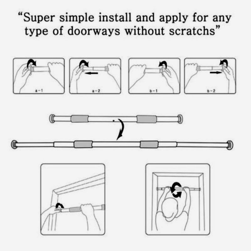 Adjustable Horizontal Pull Up /Chin up Bar (Length 60cm-100cm)