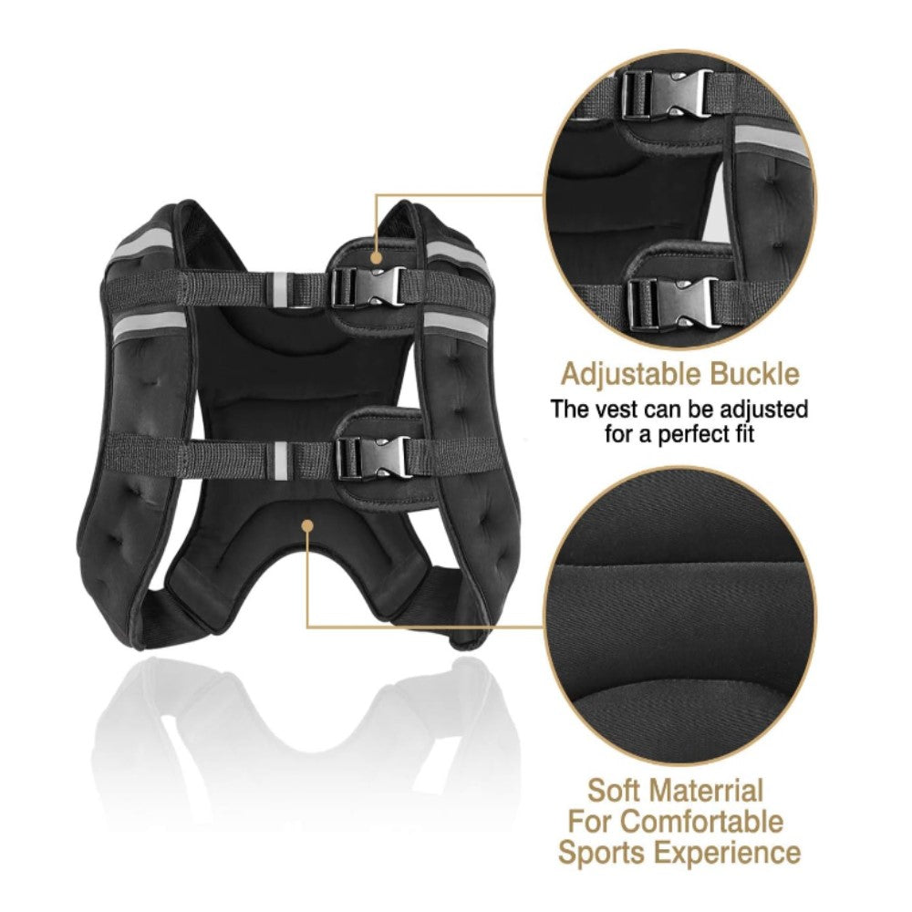 Weighted Vest with Two Adjustment Straps for Workout, Strength Training, Running, Fitness, Muscle Building, Weight Loss