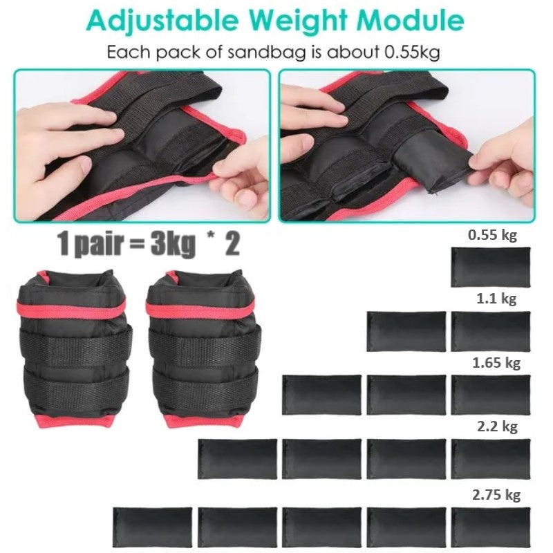 3Kg+3Kg Adjustable Ankle Weight