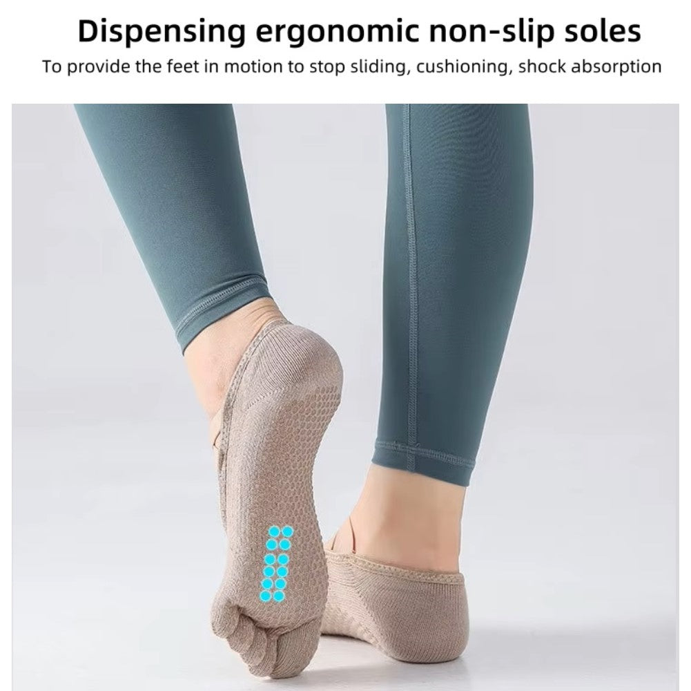 Non Slip Full toe cross Cotton Pilates/ Fitness/ Ballet / Yoga Socks(SK07)