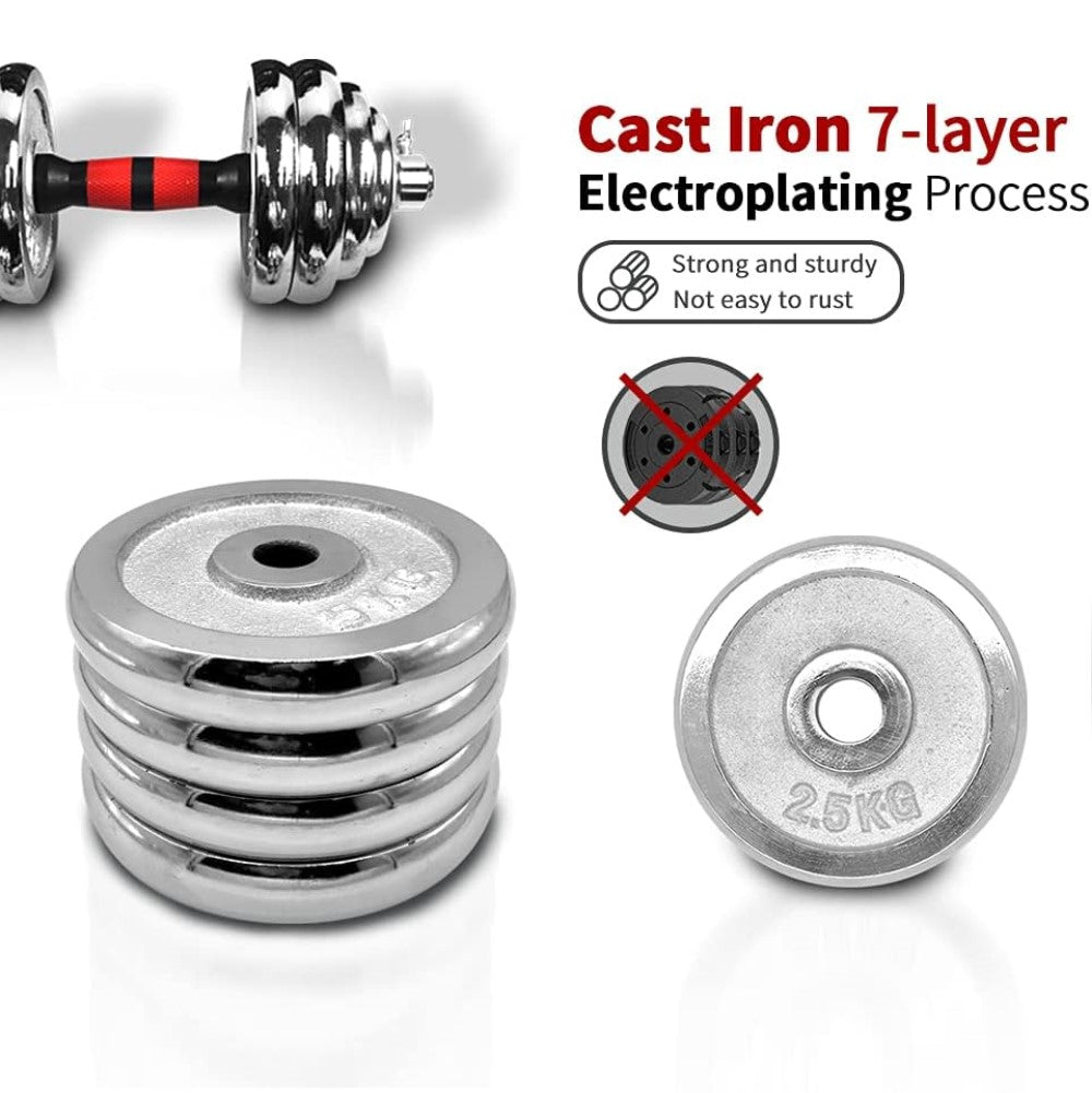 30Kg Multi-function Adjustable Chrome Weightlifting barbell/dumbbell set with Case