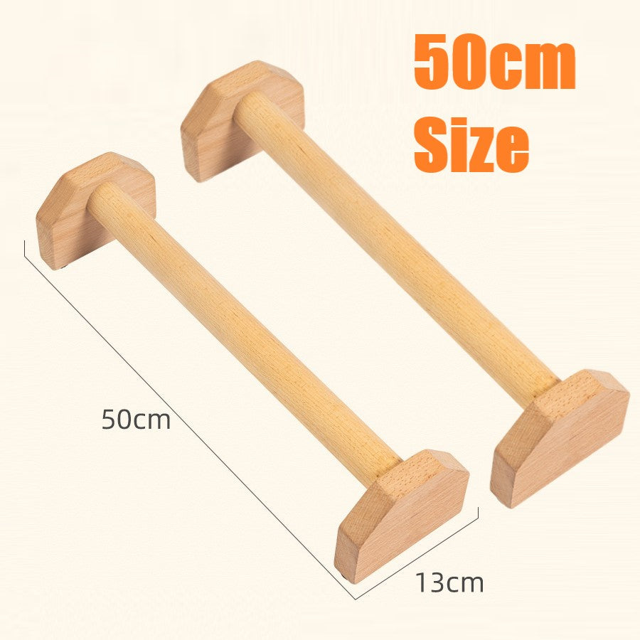 Wood Parallettes (Set of 2) Handstand Pushups, Stands Bars, Non-Slip Yoga & Gymnastic Training Tool Russian Style Stretch Push-Ups Double Rod