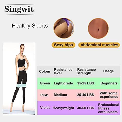 3pcs Hip Resistance Bands Set ,Style B (Different length, Different resistance value)