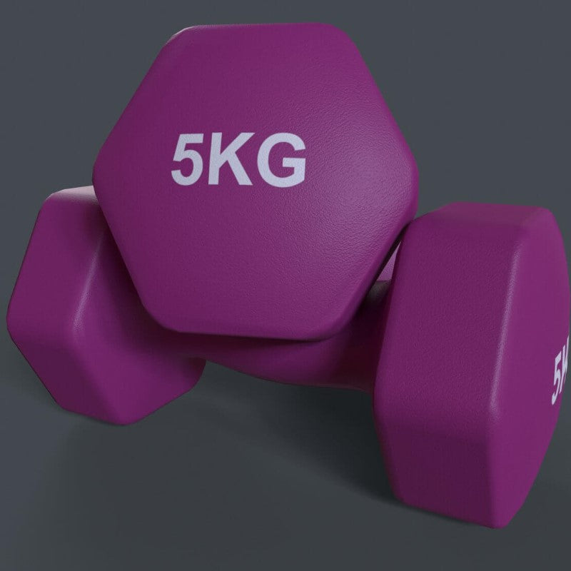 1Kg,1.5Kg,2Kg,2.5Kg,3Kg Neoprene coated Dumbbells Set