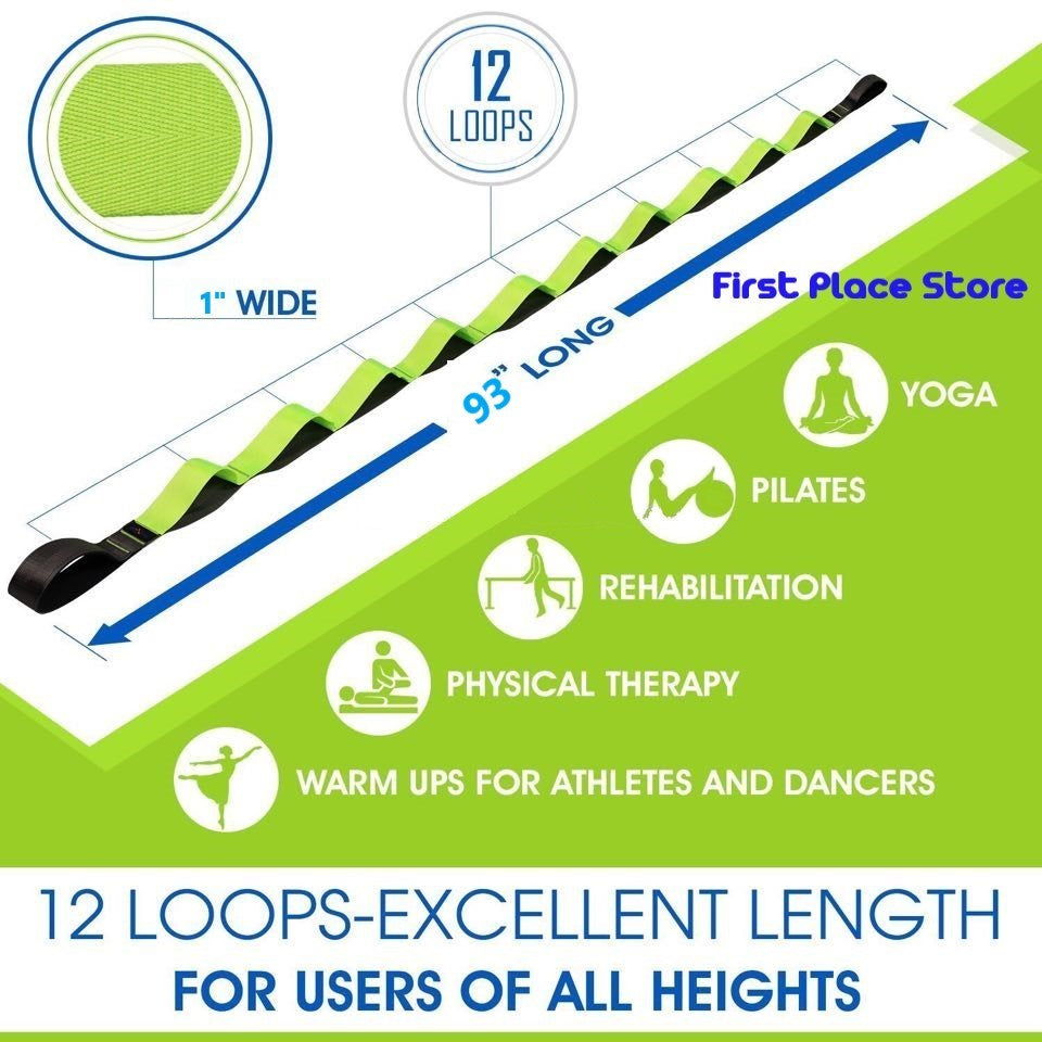 12 Loops Yoga Stretch Strap Band