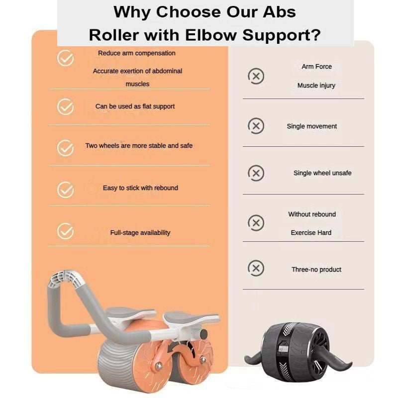 Elbow support automatic rebound abdominal wheel/Rebound abs wheel