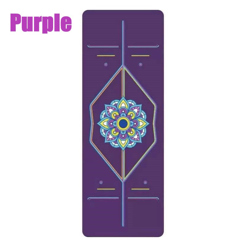 PU Rubber Yoga Mat with Alignment Line