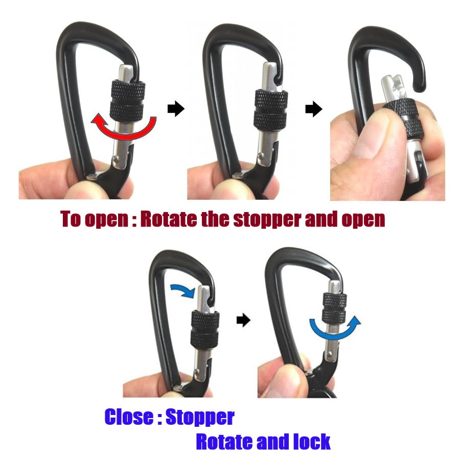 Swivel self locking D-Shaped Carabiners