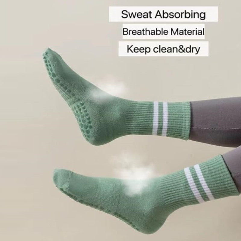 Round Head Mid-Calf Anti Slip Yoga Socks/Mid-Tube Socks/Grip Pilates Socks (SK09)