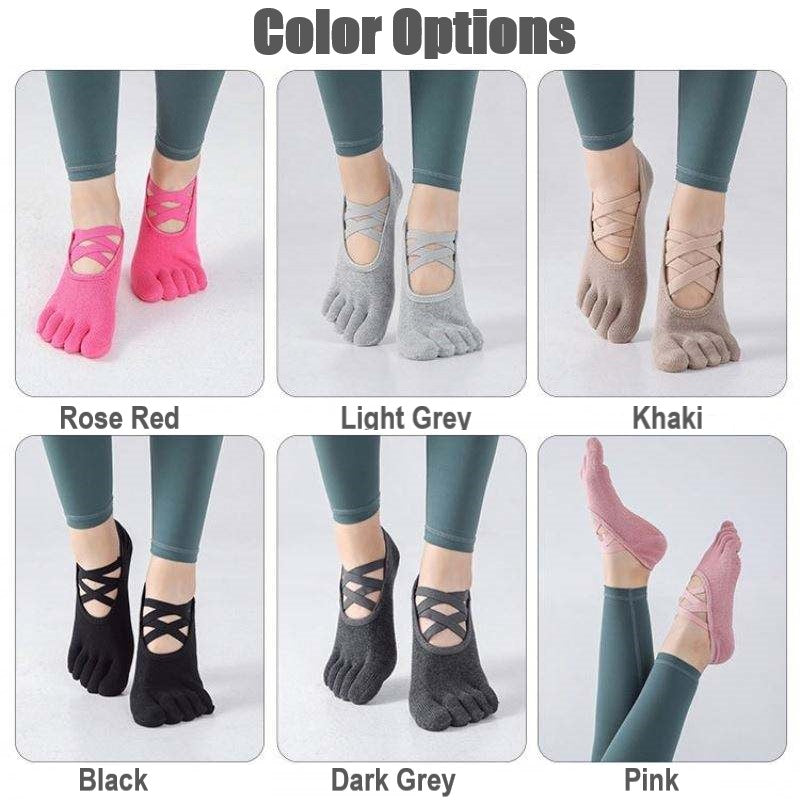 Non Slip Full toe cross Cotton Pilates/ Fitness/ Ballet / Yoga Socks(SK07)