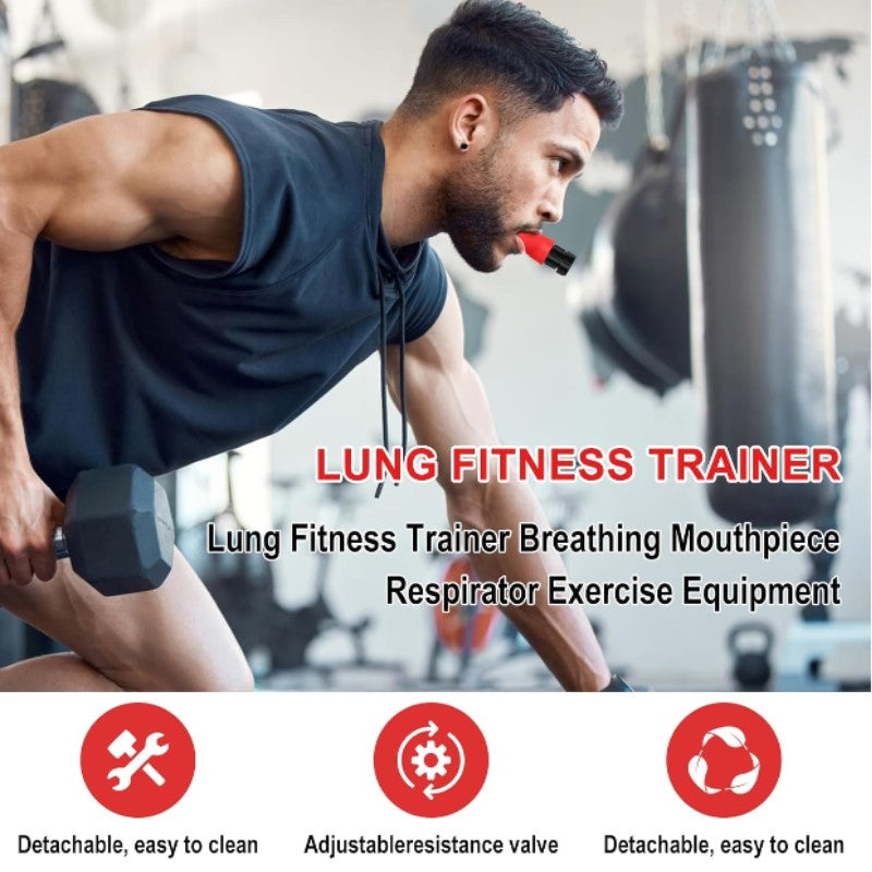 Breathing Trainer with Adjustable Resistance, Increases Lung Endurance and Capacity, Respiratory Training Device