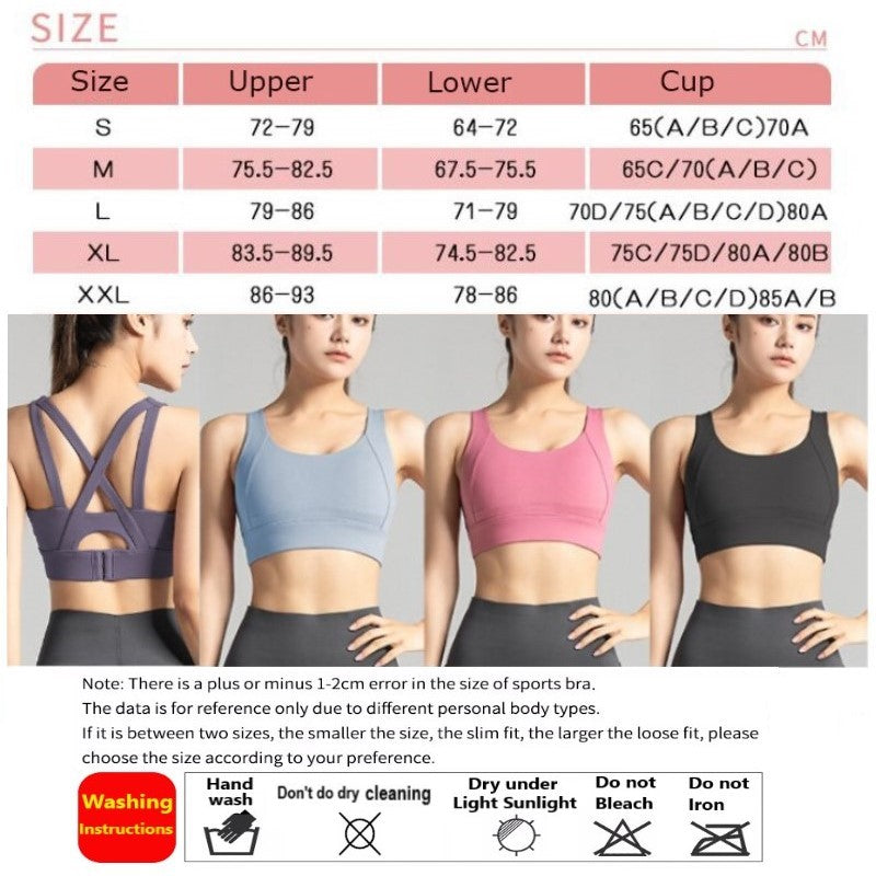 Gym Running Sports Bras For Women Tops Push Up Fitness Breathable Shockproof Active Wear Brassiere Sportswear