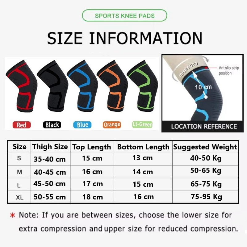 1PC Unisex Anti-Slip Breathable Compression Knee Pad Support Sleeve/Knee Brace for Outdoor Sports