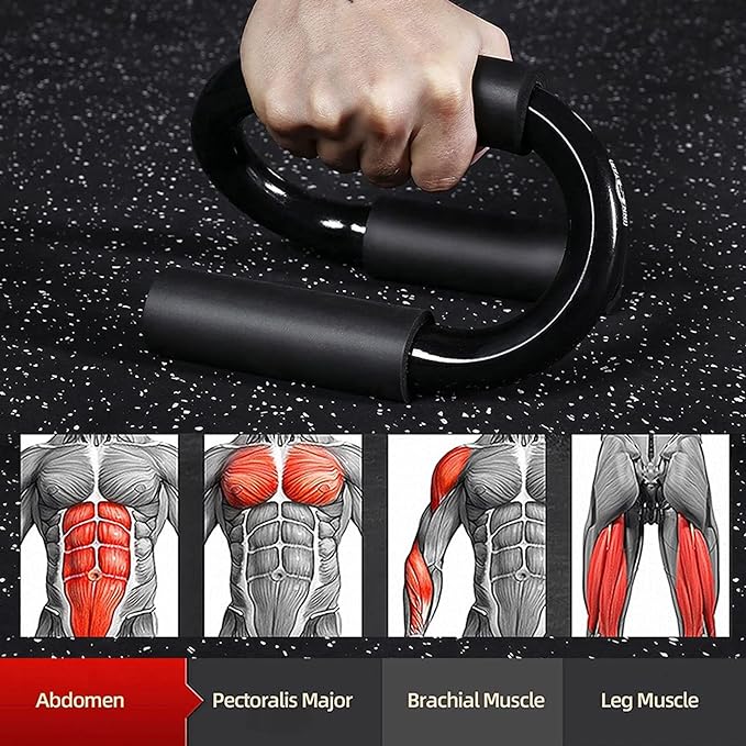 Push Up Bar Stand/ Press Up Bar Pair With Non-slip Foam Handle/Push-up Support Steel Chest Muscle Training Arm Muscles Exercise Training S-type Push-ups Home Fitness Equipment
