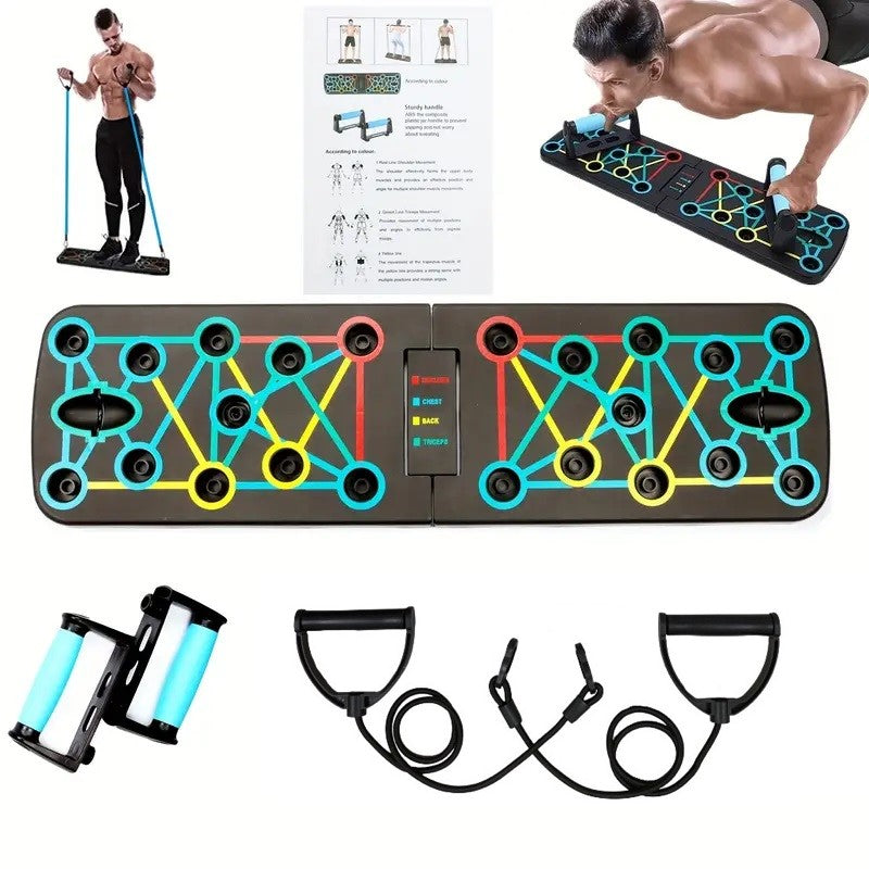 Multifunction Foldable Push Up Board with elastic Band