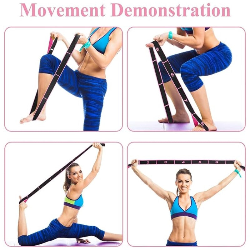 Pilates Yoga Stretch straps Resistance Loop Bands Fitness Bands Tension Band Elastic Band Yoga Pull Strap Stretch Belt Resistance Bands (First Place)
