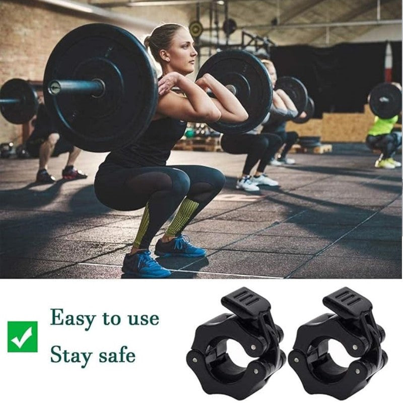 Barbell Clamps, 2 PCS Weight Lifting Bar Clips, Quick Release Barbell Collars Weight Bar Clamp for Workout Weightlifting