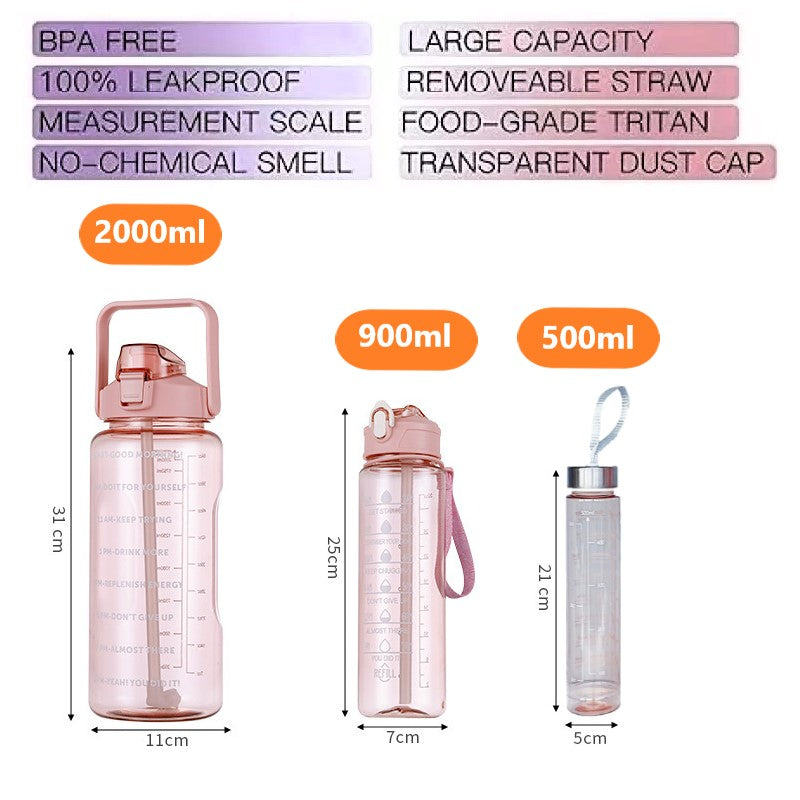 3pcs set 2 Liter water bottle/ Sport Water Bottle