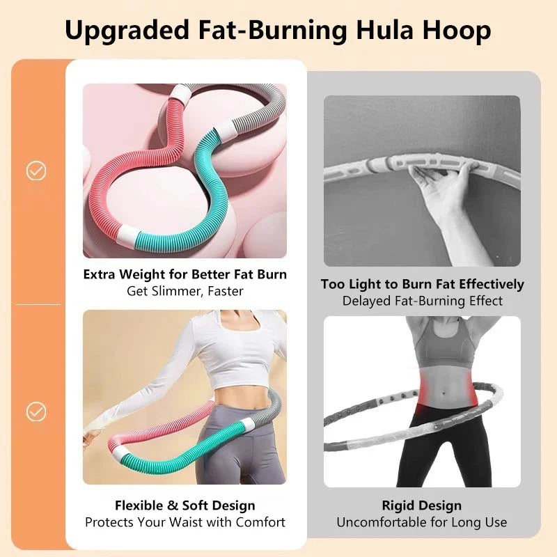 Soft Spring Hula Hoop /Compact Waist Trainer/ Portable Exercise Ring