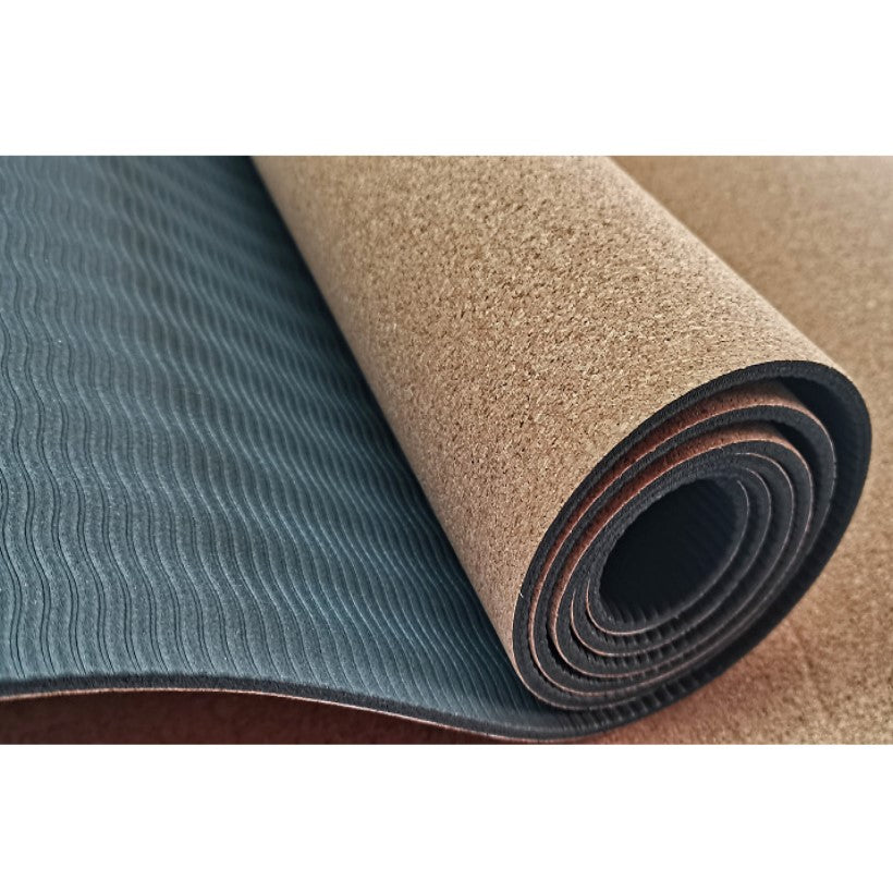 Cork + Non-Slip TPE Based Yoga Mat/ Outdoor Sports/Fitness/ Pilates, Workout with Carrying Bag