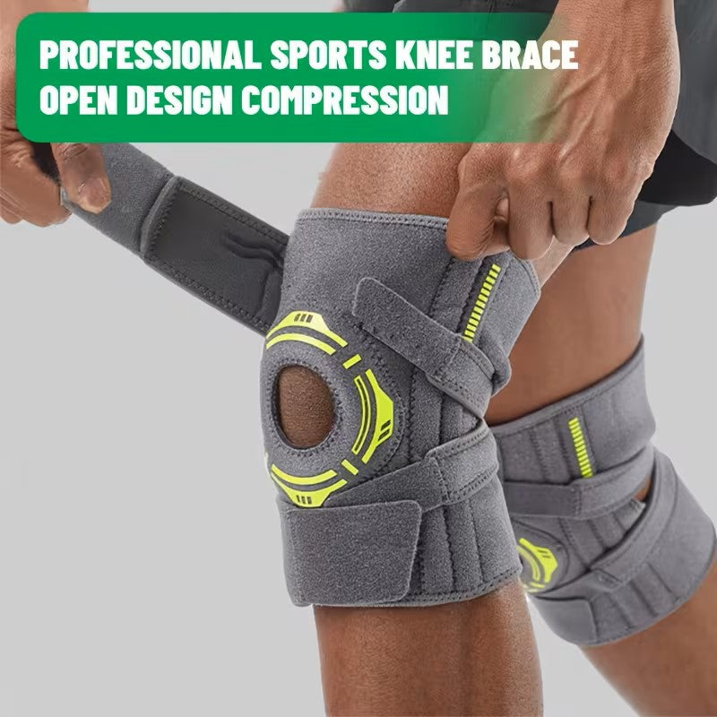 1Pc Knee Brace with Side Stabilizers Patella Gel Pads Adjustable Compression Knee Support Braces for Knee Pain