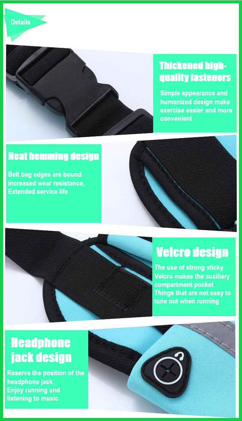 Running Belt Waist Bag with Hidden Water Bottle Holder, Men/Women Waist Pack with Bounce Free Technology, Reflective Strips fits Large Phone for Running, Hiking, Cycling