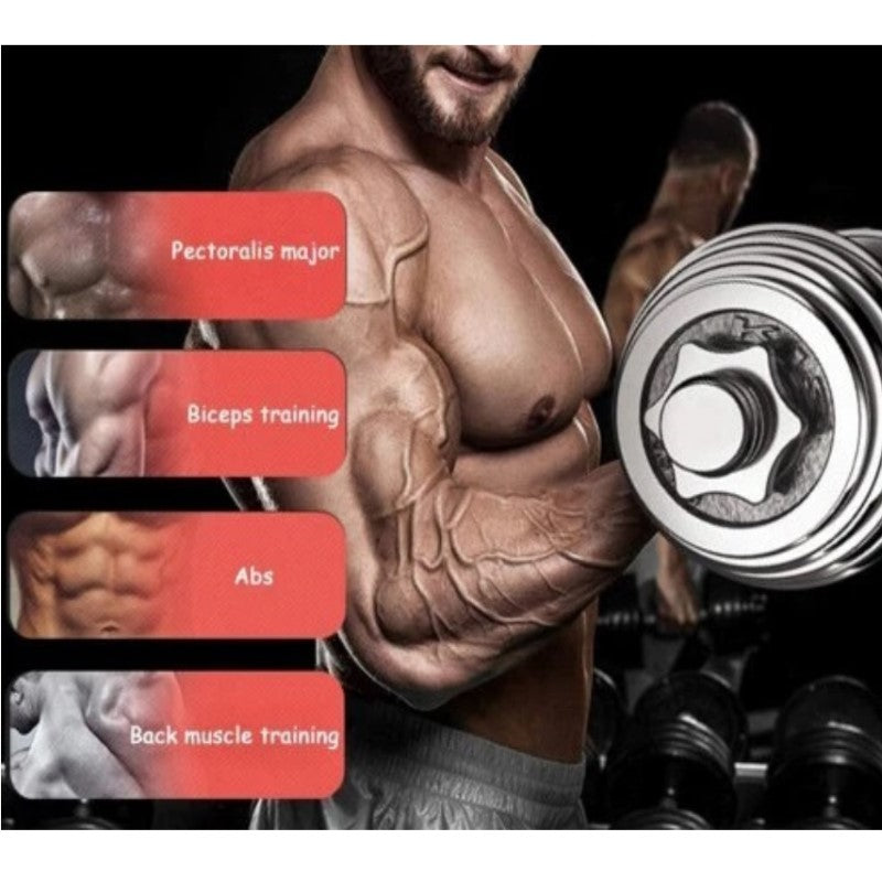 20Kg Multi-function Adjustable Chrome Weightlifting barbell/dumbbell set with Case