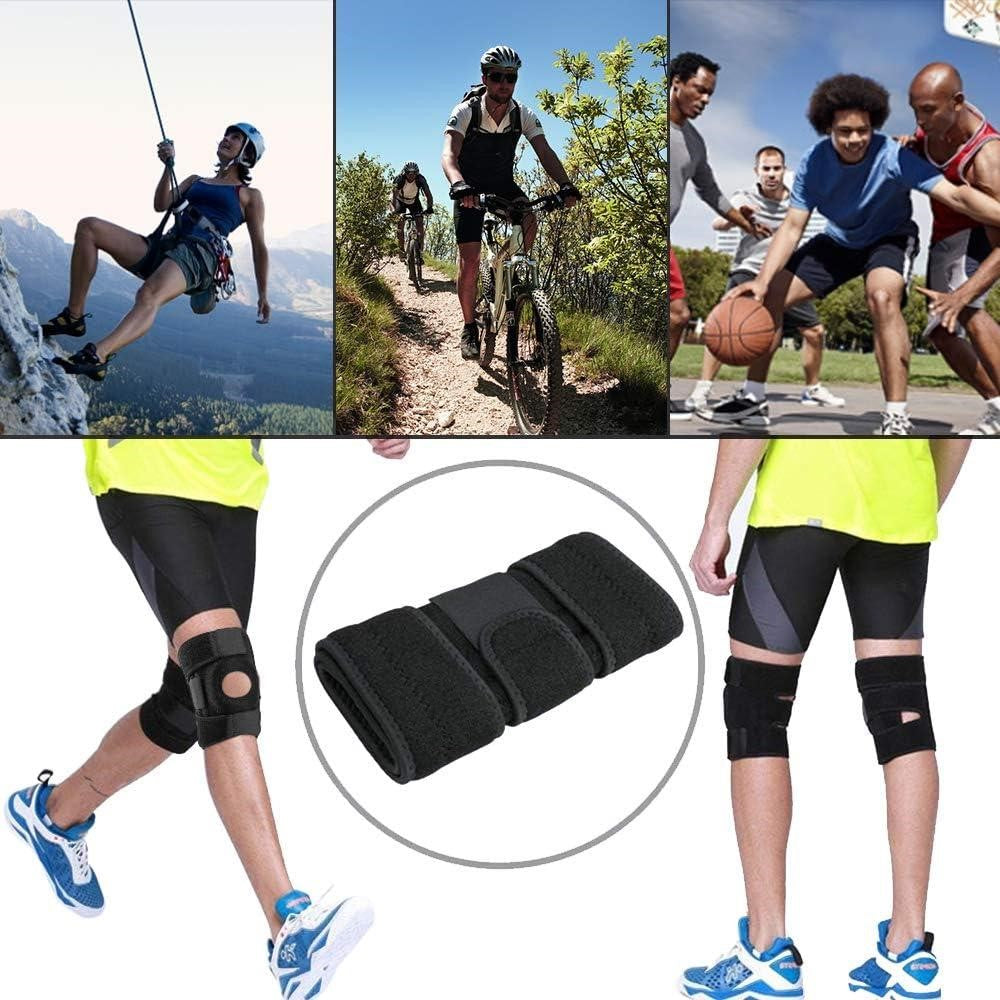 1pc Knee Support with Open-Patella Design for Joint Pain, Sports, Injury Rehabilitation, Adjustable Knee Brace for Men Woman with 3 Straps, for Most Knee Circumference