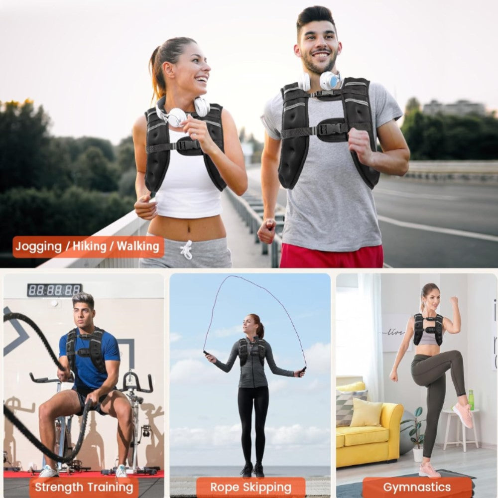 Weighted Vest with Two Adjustment Straps for Workout, Strength Training, Running, Fitness, Muscle Building, Weight Loss