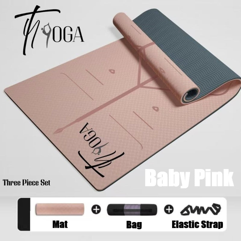 8mm thickness,  2 colors TPE Yoga Mat with Alignment Marker/Lines