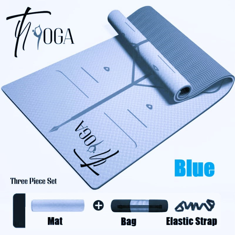 8mm thickness,  2 colors TPE Yoga Mat with Alignment Marker/Lines