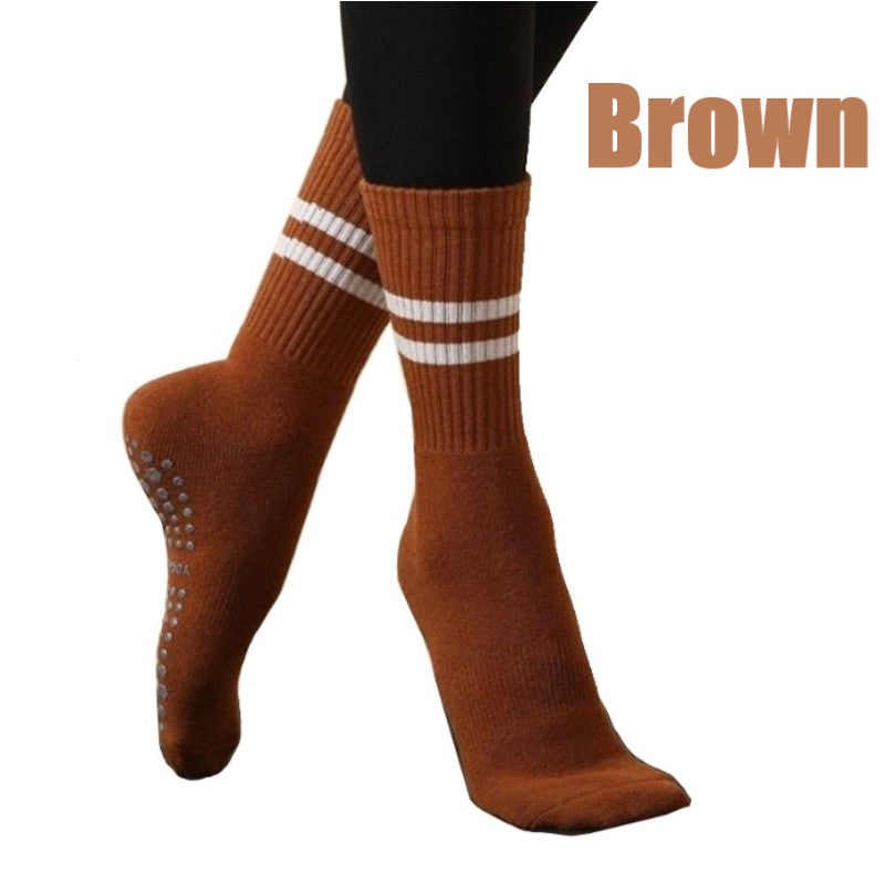 Round Head Mid-Calf Anti Slip Yoga Socks/Mid-Tube Socks/Grip Pilates Socks (SK09)